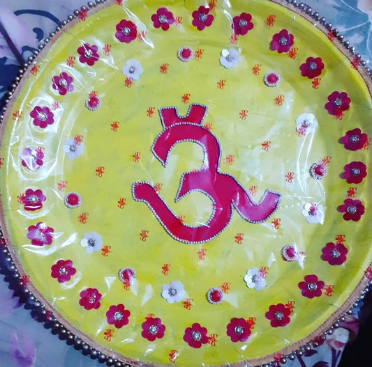 Yellow Puja Plate