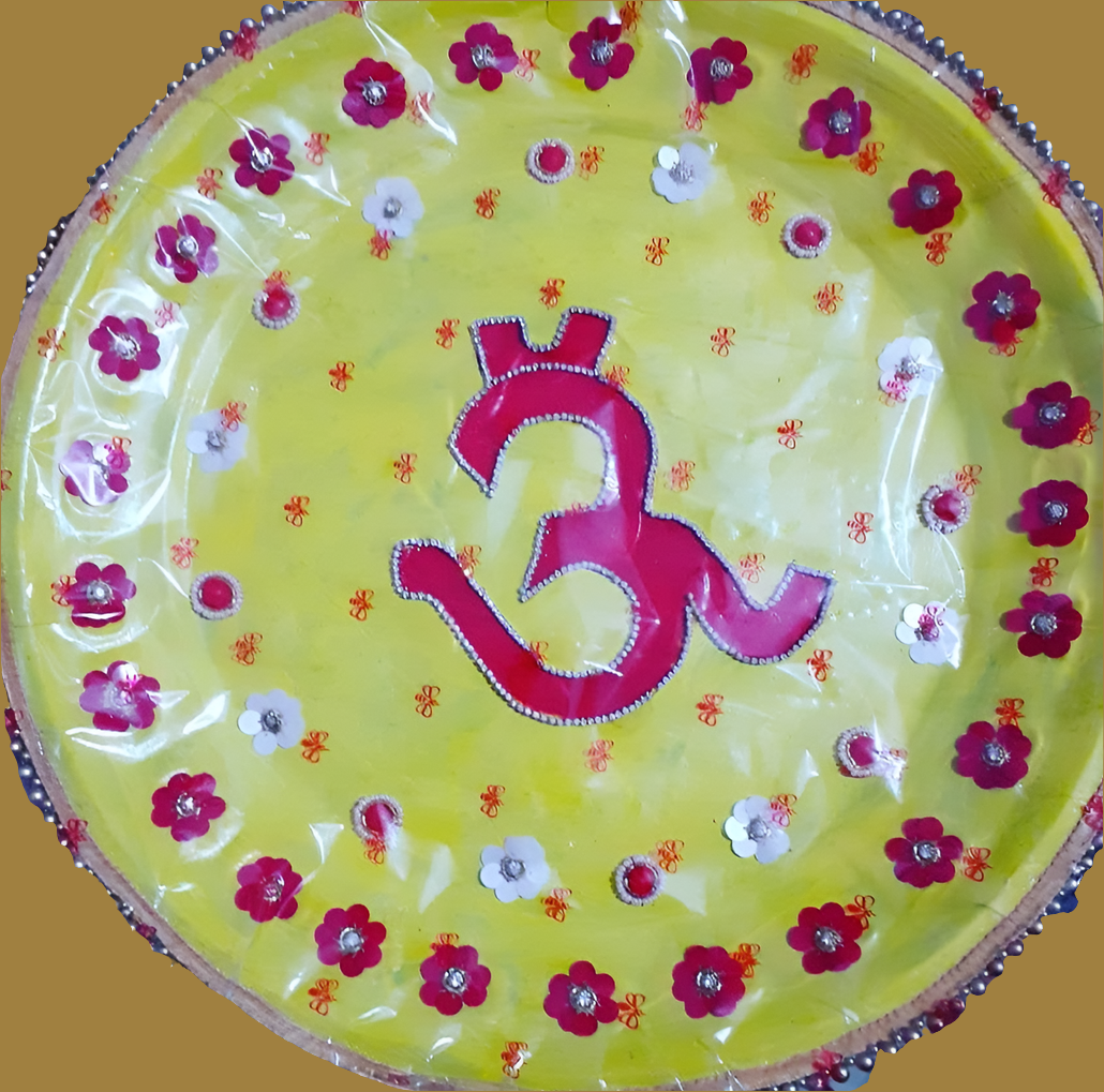 Yellow Puja Plate